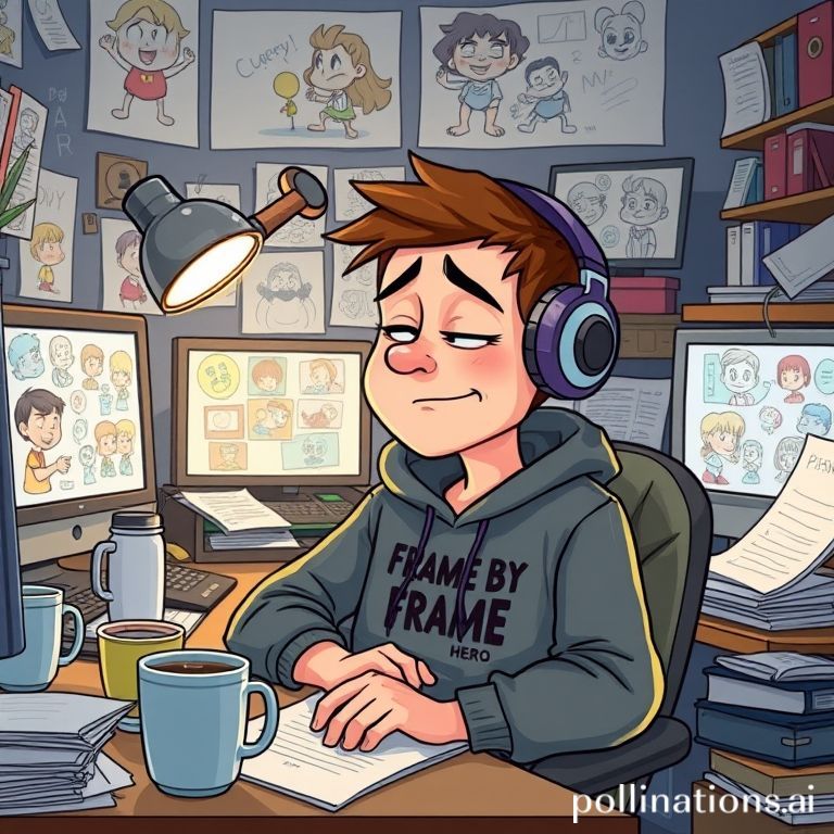 MEMOYO1718's tweet image. The face you make when you’ve spent 12 hours animating a character’s eyebrow movement but still say, “Just one more frame!” 🎨☕

#AnimationHumor #FunnyAI #PollinationsAI...