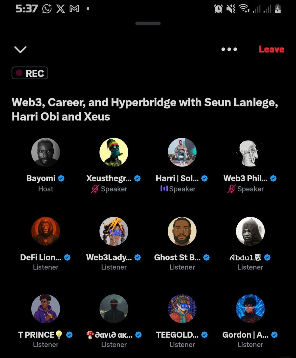 N3RDAwesome's tweet image. you just have to be in on spaces like this.

@SamuelXeus shared again his story on how &amp;amp; why he ventured into web3.

that tells me a lot in what he didn&apos;t mention – be here for what the tek originally brings – decentralization and not just the $$
#HyperBridge @SemudaraAbayomi