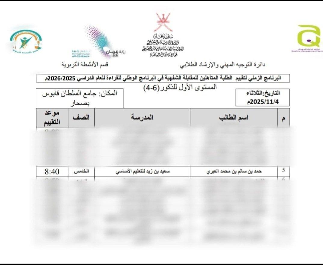 تزجي مدرسةُ سعيد بن زيد أصدق عبارات التهاني والتبريكات للطالب حمد بن سالم بن محمد العبري بمناسبة تأهّله إلى المرحلة الثانية من مسابقة البرنامج الوطني للقراءة.
سائلين المولى عزّ وجلّ له دوام التوفيق والسداد ومزيدًامن التميّزوالإنجازفي مسيرته العلمية
#فعاليات_تعليمية_شمال_الباطنة