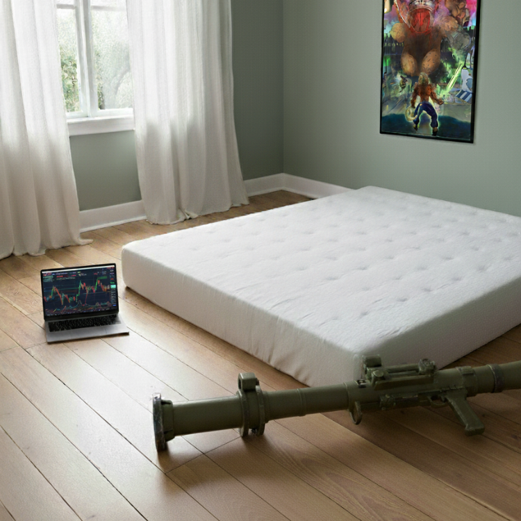 fuckyieldly's tweet image. AVERAGE CRYPTO BRO #malelivingspace IN 2026......
ALL I NEED IS A CHART, A DREAM, AND A ROCKET LAUNCHER........
EVERY $BALLSACK HOLDER BEFORE THE NEXT PUMP...
#ALGOLAND @ALGO @ballsack_algo #FUNNY #CryptoMarket #memecoin #FUNNY @Yser_Art #ALTSEASON