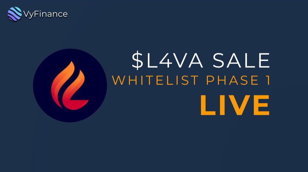 Phase 1 of the $L4VA sale is LIVE!

Whitelisted wallets can now access the first sale on the VyFi Launchpad 

This is your chance to be early to Cardano’s next big leap in fractionalized assets.

Explore the sale page, and get in early 👇