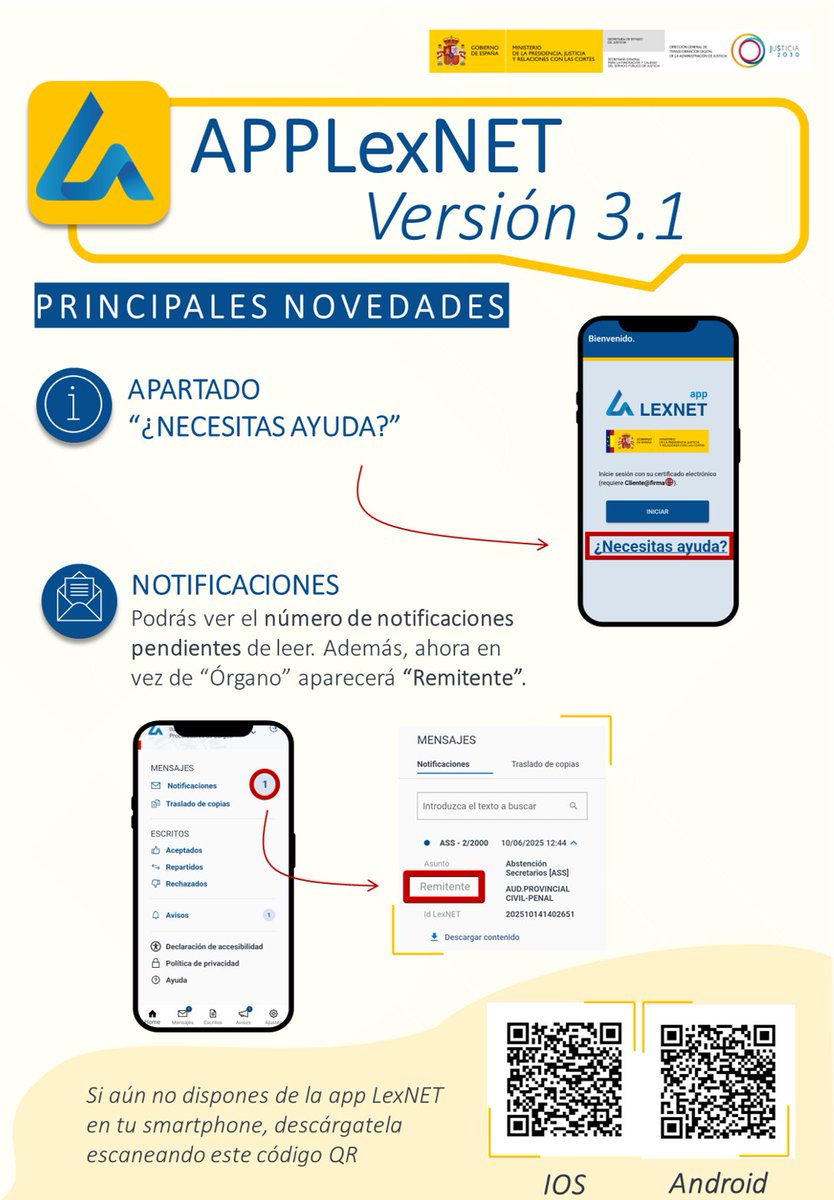 ProcuAlba's tweet image. 📰 &quot;Conoce las mejoras en la APPLexNET&quot;

Para seguir avanzando en una justicia digital fácil de usar para los profesionales, se ha actualizado a la versión 3.1, con mejoras en la interfaz.

Vía: @justiciagob 

administraciondejusticia.gob.es/w/conoce-las-m…
