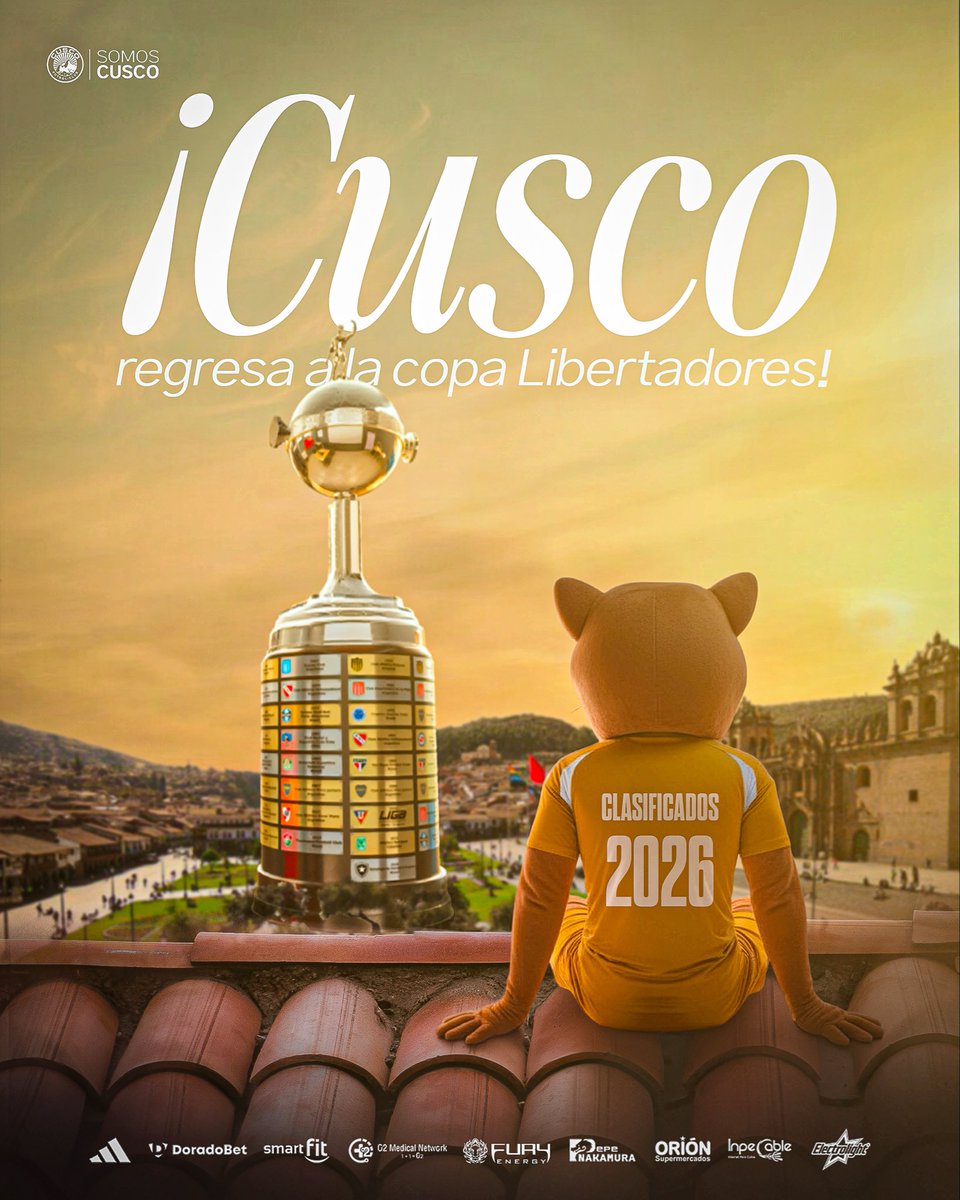 💛🏆 ¡𝗩𝗢𝗟𝗩𝗜𝗠𝗢𝗦, 𝗖𝗢𝗣𝗔 𝗟𝗜𝗕𝗘𝗥𝗧𝗔𝗗𝗢𝗥𝗘𝗦! 🏆💛

Después de 6 años, Cusco vuelve al lugar donde merece estar: entre los grandes de Sudamérica. 🌎

Faltando 3 fechas por jugar, aseguramos nuestro regreso a la gloria eterna <a href="/Libertadores/">CONMEBOL Libertadores</a>