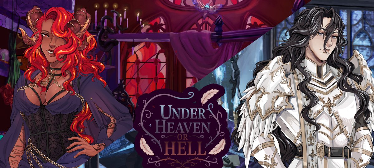 It's official! ✨
We’re assembling an awesome team for Under Heaven or Hell! 💫
In collaboration with <a href="/otomeaddicted/">Sammi ❀</a> and <a href="/moonlustgames/">Moonlust Games</a>, this Otome VN is shaping up to be something truly special ❤️

Stay tuned for more soon! 👀
#OtomeGame #IndieDev #VisualNovel