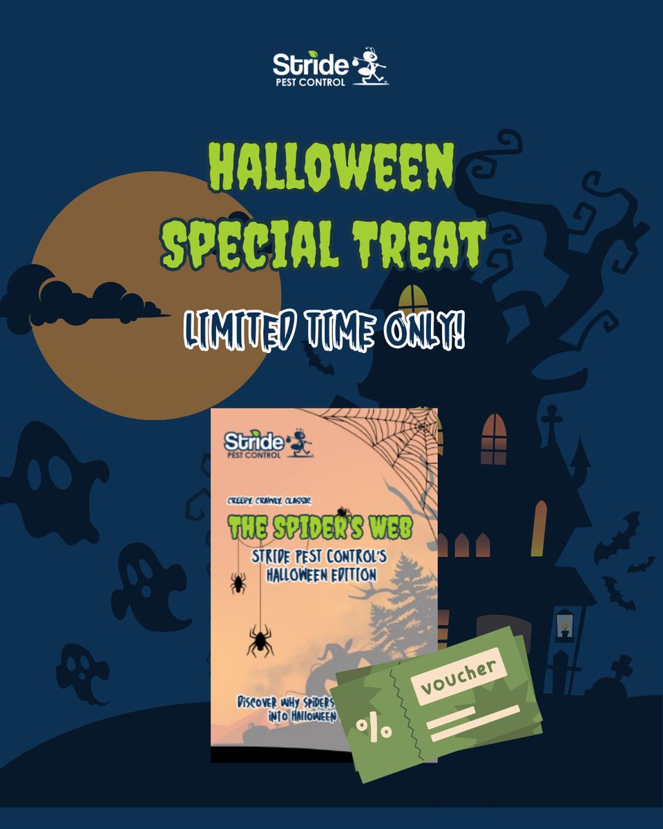 stridepest's tweet image. Spiders, webs, and… SAVINGS? 👀

Our Halloween Special Flyer is here, packed with treats just for you!

LINK IN BIO

#StridePestControl #HalloweenSpecial #SpookySavings #PestFreeHome #SpiderSeason