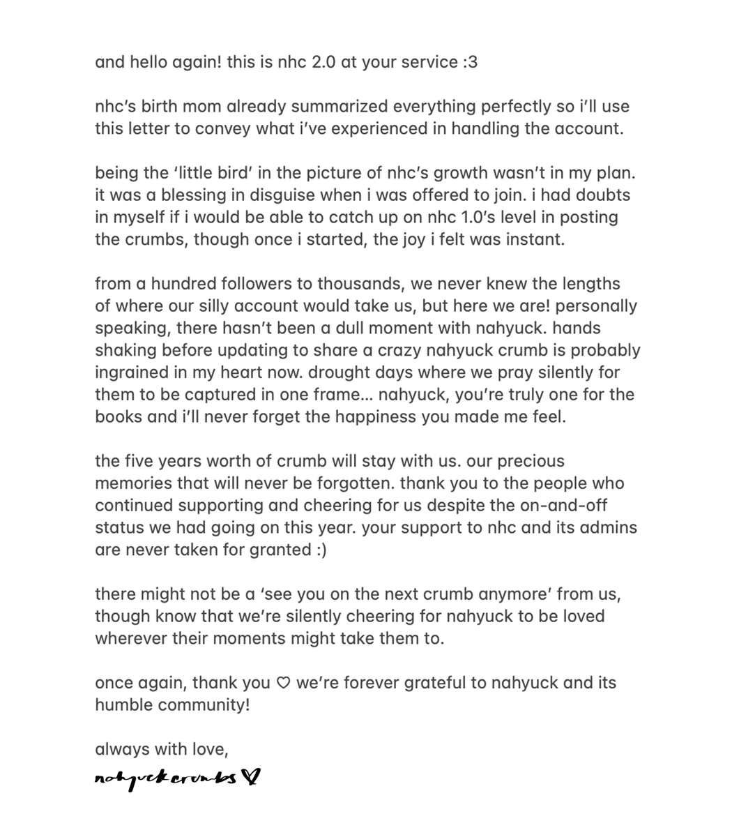 nahyuckcrumbs's tweet photo. thank you for five years of crumbs, chaos, and love ♡
지금 이 순간까지 진심으로 감사합니다 https://t.co/QQBwrMK560