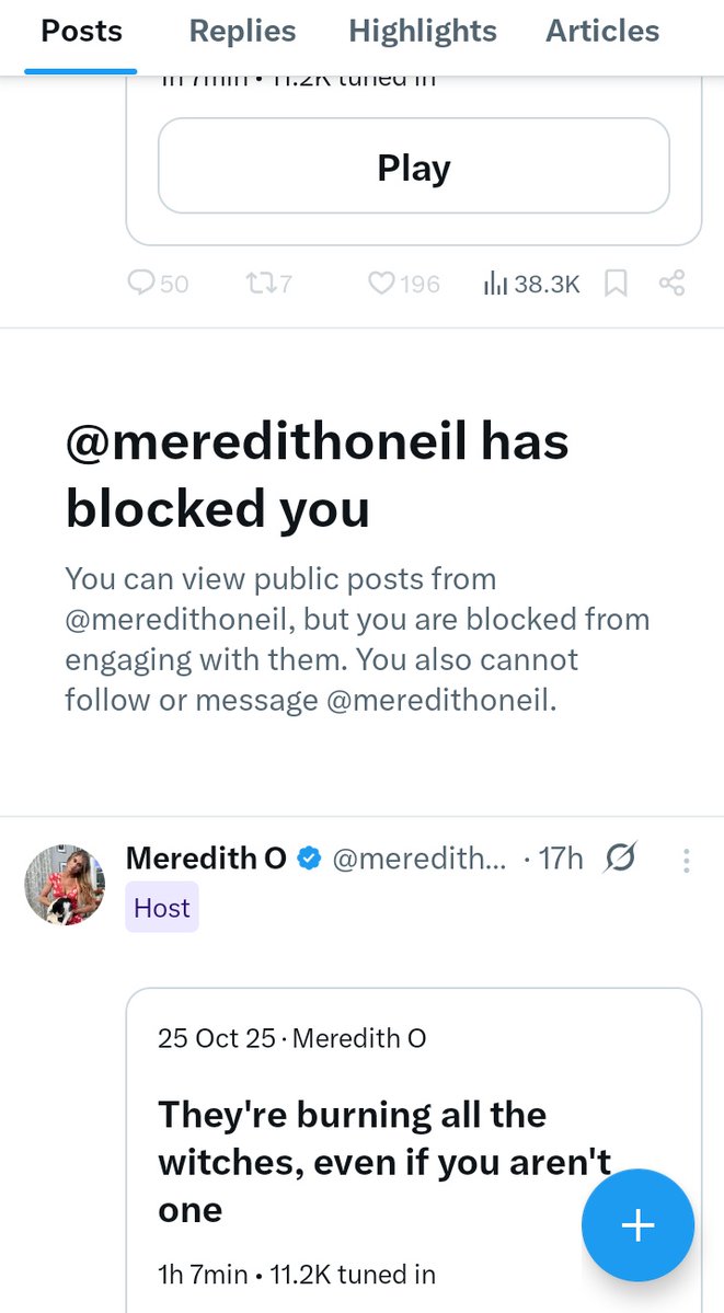 LisaNIRL's tweet image. I'm all about the truth. But Meredith O'Neil's crying last night on a space about being a victim is absolute bullshit. Here is me trying to share the truth. That Meredith sent Larry and others after me (and other victims) going back as far as a year. This is a game they've been…