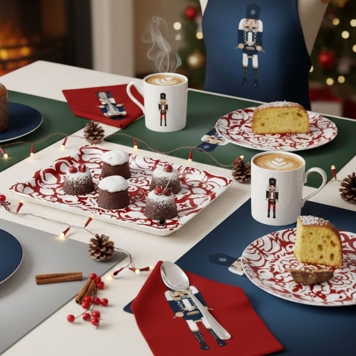 RoseLongArtist's tweet photo. Red &amp; White Christmas Serving Tray with Nutcracker. Available https://t.co/keccmM3WYu https://t.co/01xfKuPrnv