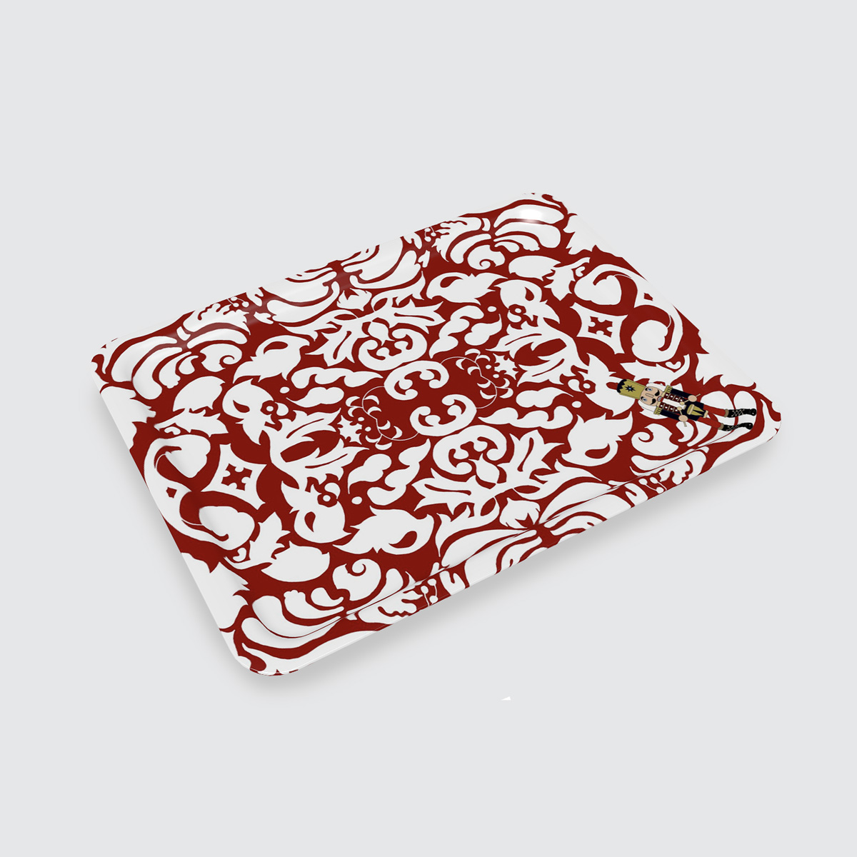 RoseLongArtist's tweet photo. Red &amp; White Christmas Serving Tray with Nutcracker. Available https://t.co/keccmM3WYu https://t.co/01xfKuPrnv