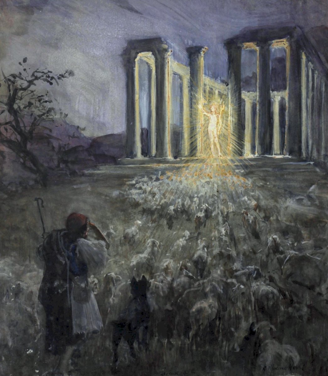 The Vision at the Temple of Apollo Epicurius at Bassae 
— George Percy Jacomb-Hood (1857-1929)