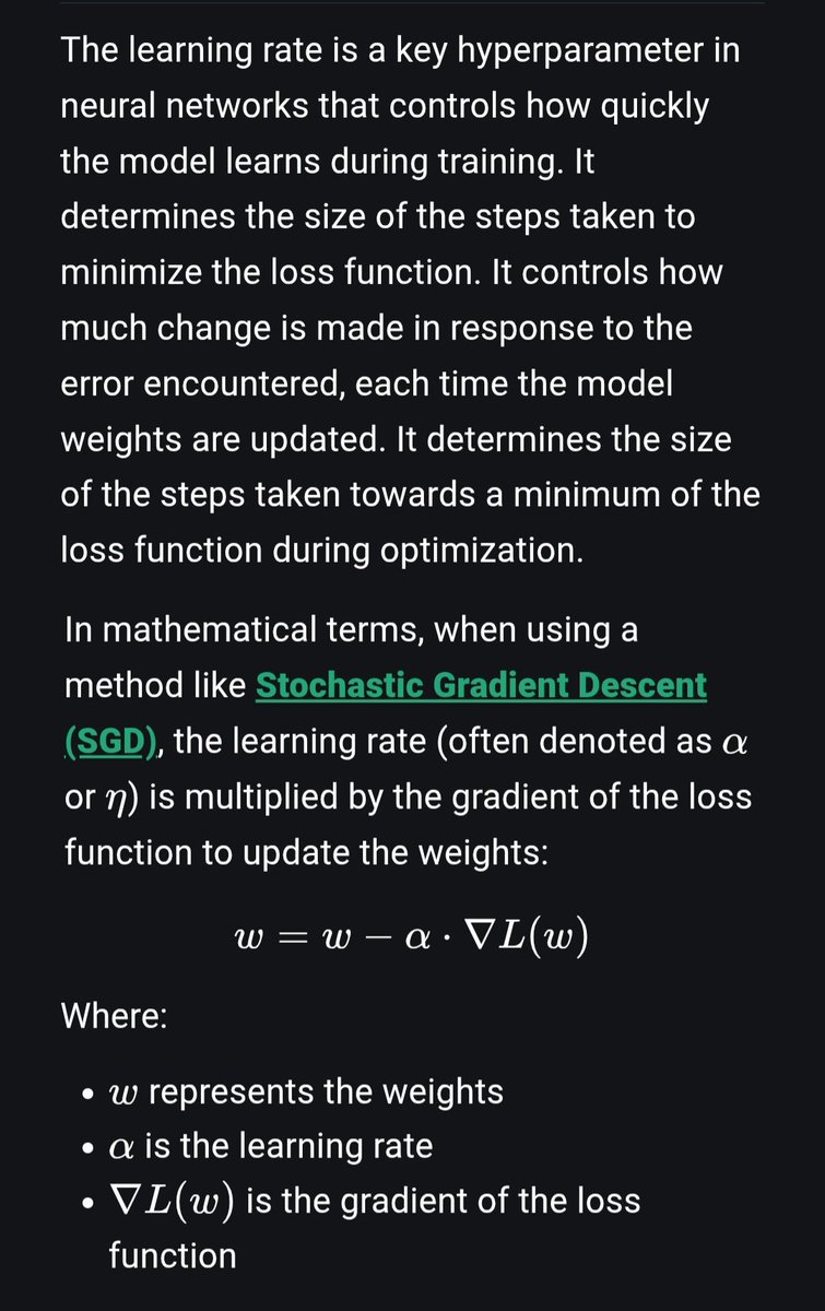 BidhyaBhattara8's tweet photo. Day 29 
Today dove into learning rate to prevent from overshoot and slow conversion 
#LUD29
#LearningUtsav2025 
#FestivalOfLearning https://t.co/APfTKZviXB