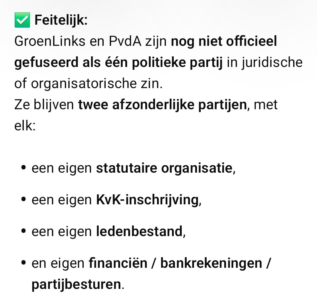 JurgenGee's tweet image. Even een serieuze vraag (o ja joh):

GroenLinks en PvdA zijn nu nog 2 afzonderlijke partijen. Stel de fusie ketst volgend jaar toch af.

Wat gebeurt er dan met de stemmen, want ze staan wel samen op het stemformulier?

#verkiezingen2025 
#GLPvdA 
#GroenLinksPvdA