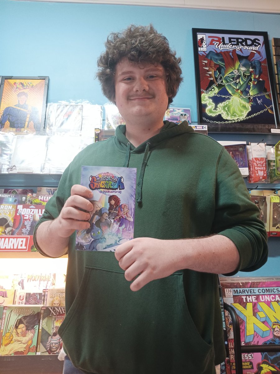 TheMagicalAdven's tweet photo. Big thank you to Blerds Underground for hosting the book signing of The Magical Adventures of Synesthesia.
I truly appreciate the support, theee most down to earth team!!
Make sure you stop by and get a copy of the NEW VARIANT COVER now sold at Blerds Underground.
#tmaos https://t.co/Z8CT34wQDb