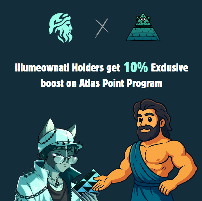 AtlasHL's tweet photo. Atlas X @catbal ⚡️

You liked the @catbal art after the reveal? 👀

Us too, we offer +10% bonus for all Illumeownati holders on the Atlas Point Program 🐈🎉 https://t.co/dYlYO5pUJn
