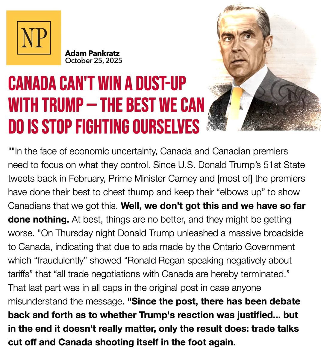2021Ccmbc's tweet image. 🚨 Canada’s #economy is on the line, and division is our downfall. Eby’s #pipeline veto, Ford’s taunts, and Carney’s empty promises show we’re not #TeamCanada. Trump’s trade talk shutdown is a wake-up call – fix pipelines, taxes, and trade now. #Unite for prosperity! 
#CDNpoli…
