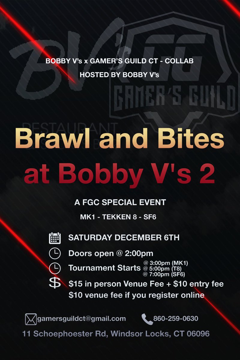 Heading back to Bobby's as always updates will be announced!! 

start.gg/tournament/bra…