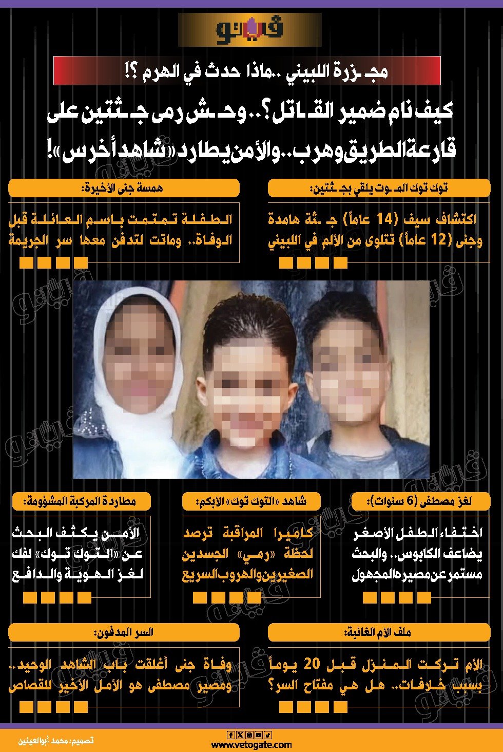 مج زرة اللبيني ..ماذا حدث في الهرم ؟! كيف نام ضمير الق اتل؟.. وح ش رمى ج ثتين على قارعة الطريق وهرب.. والأمن يطارد "شاهد أخرس" 