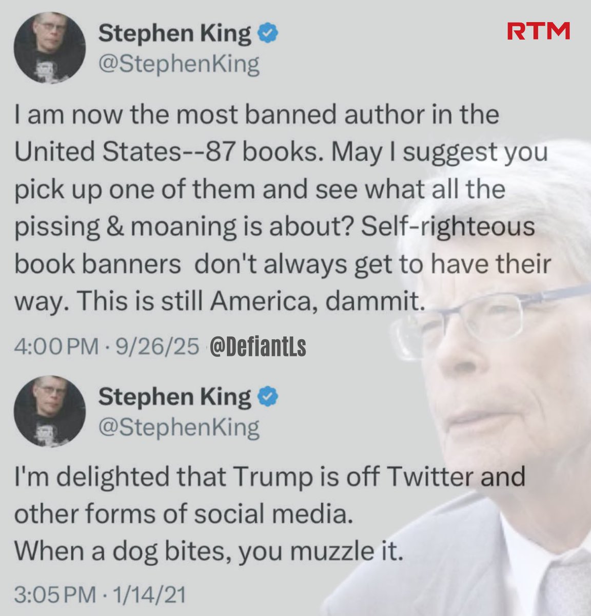 Bans are only cool if it's on the other guys, okay?