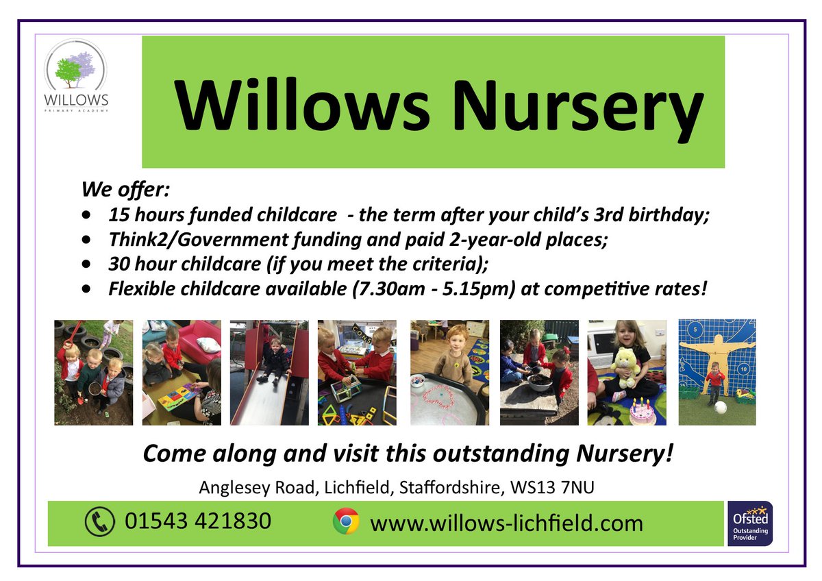 Join us for our EYFS Open Evening on Tuesday 4th November at 5pm.  This is for children starting Nursery (Jan 2026) or Reception (Sept 2026).  Come meet our wonderful team, explore our engaging environment and discover what makes Willows so special!