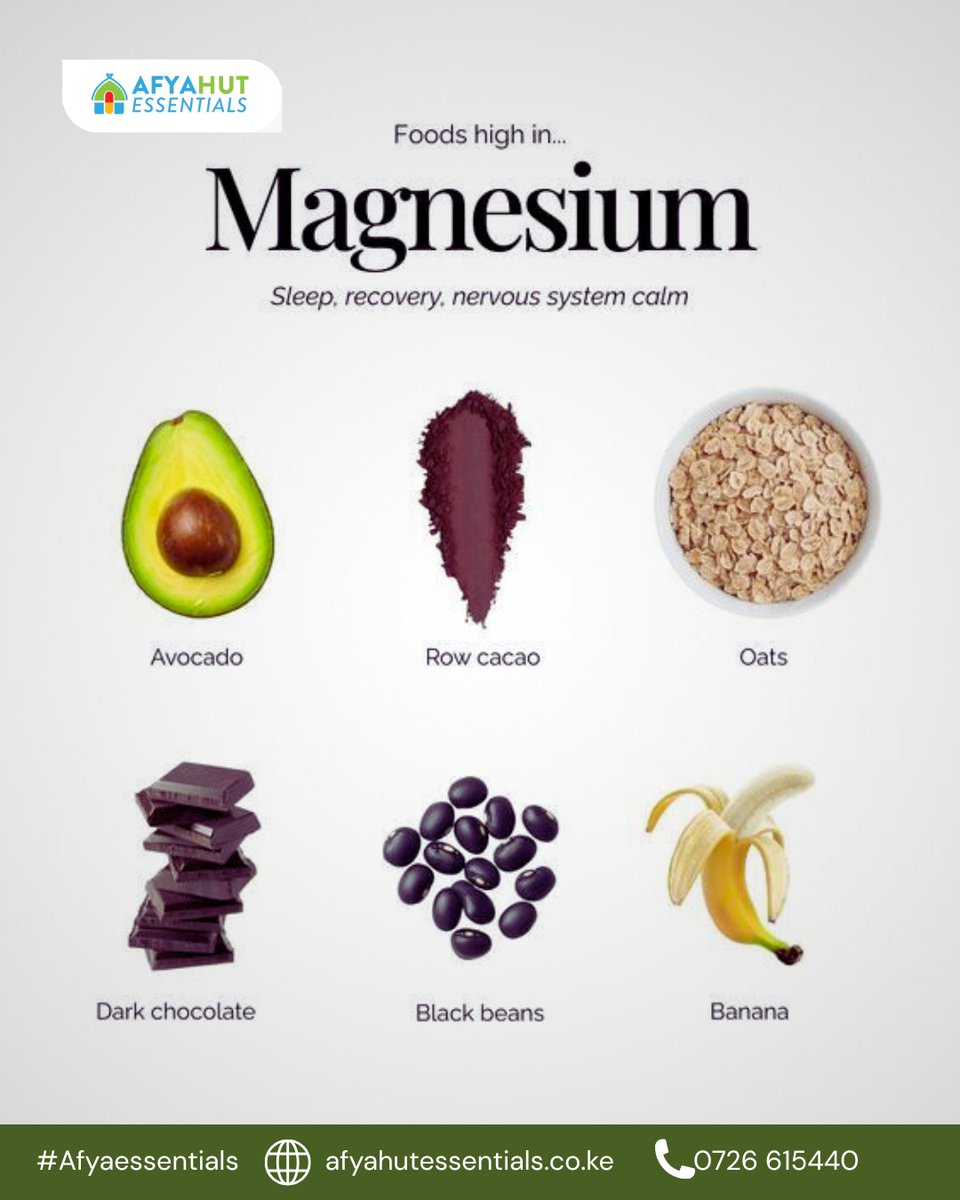 AfyaEssentials's tweet photo. Did you know your body can’t relax without Magnesium?
It’s key for calm nerves, better sleep, and steady energy.
Low magnesium = tired mind, restless nights.
#AfyahutEssentials #TimeToCare #GOKThisWeek #Magnesium #supplements https://t.co/VKecpZfQdy
