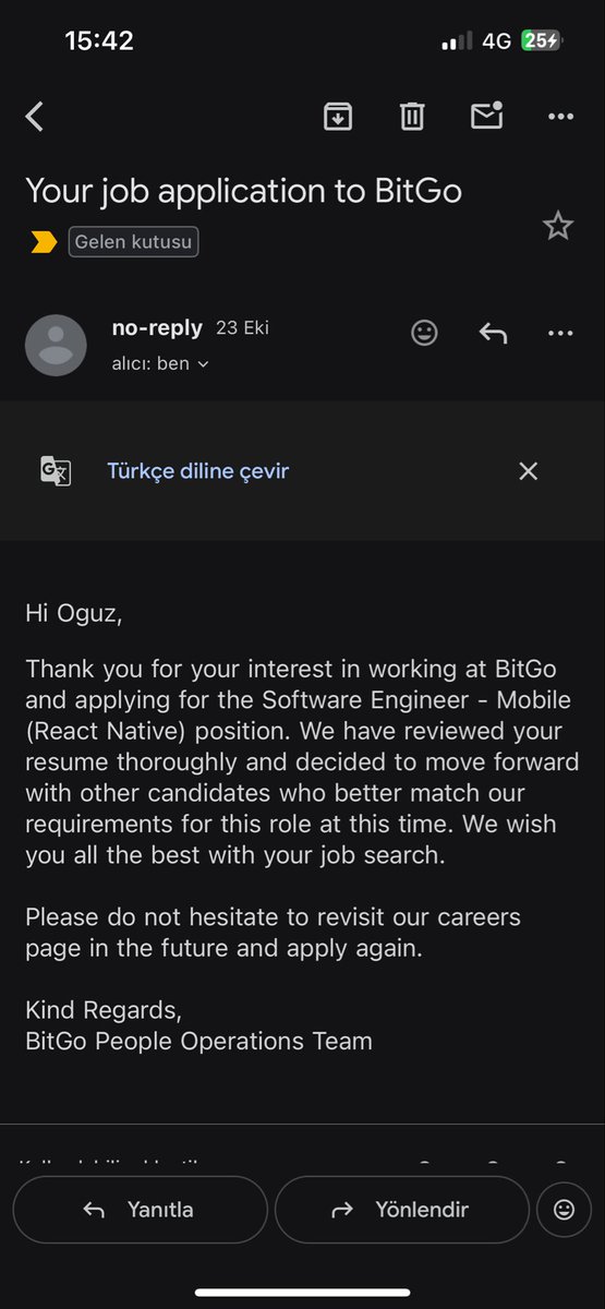 oguzydz's tweet image. It seems good there are more open positions, but the companies are not honest about the process. They only give an unclear negative answer. I have been working professionally with React Native for about 4,5 years, and I have developed apps that reached 1 million users. There…