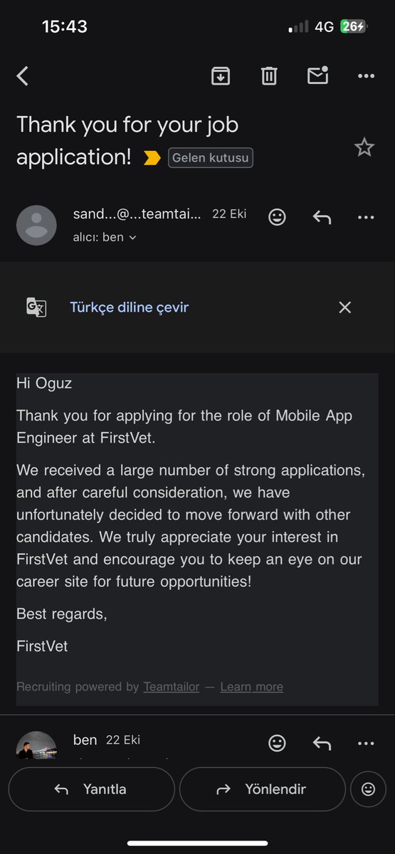 oguzydz's tweet image. It seems good there are more open positions, but the companies are not honest about the process. They only give an unclear negative answer. I have been working professionally with React Native for about 4,5 years, and I have developed apps that reached 1 million users. There…