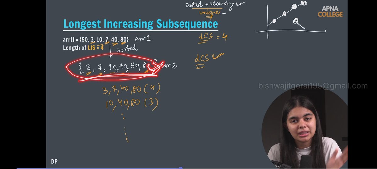 BishwajitG03's tweet image. Day 88–92 | Sigma 7.0 | #100DaysOfCode
Learned:
🔹 Rod Cutting
🔹 LCS (All 3 Approaches)
🔹 Longest Common Substring
🔹 LIS
🔹 Edit Distance
Thanks @ShradhaKhapra_ Ma’am &amp; @ApnacollegeX 🙏
#DSA #DynamicProgramming #ApnaCollege #ShradhaKhapra #CodingJourney