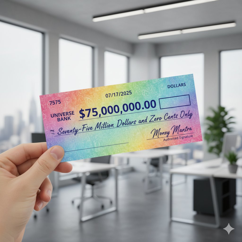 $75 Million dollar check is manifesting in our life.

Drop "777" to claim it!!
