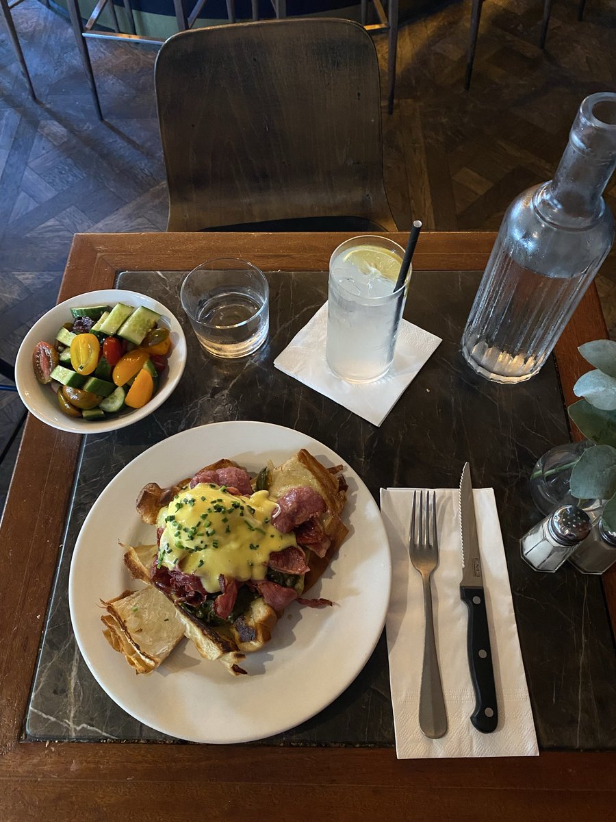 Breakfast was so good, beef croissant and poached eggs ugh I could go for more!