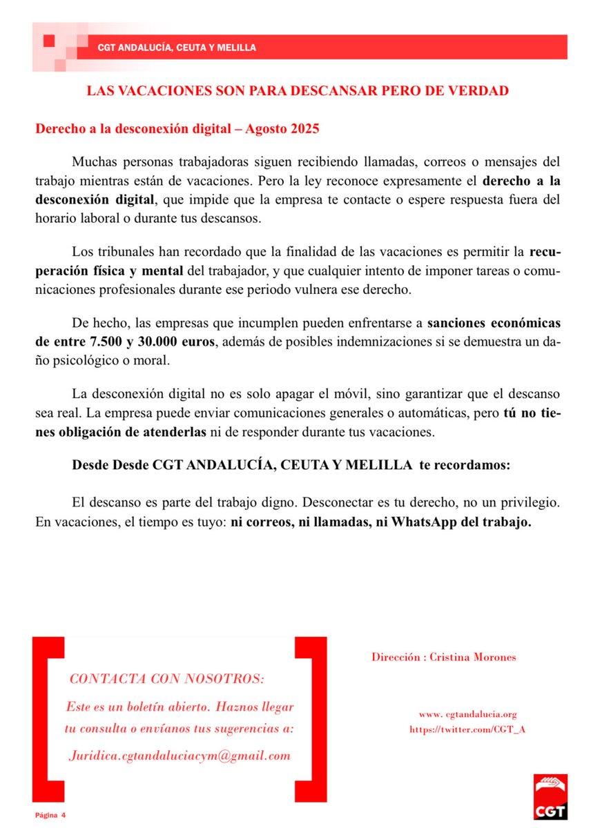 SAD CGT Andalucía,Ceuta y Melilla. (@sadandaluciacgt) on Twitter photo Letras jurídicas, publicación de #cgtandaluciaceutaymelilla con algunos consejos laborales basados en recientes sentencias que debemos conocer las personas trabajadoras.
#cgtmalaga #letrasjuridicas 
☘️ m.facebook.com/story.php?stor…
☘️☘️ vm.tiktok.com/ZNdcfMKj6/ <a href="/CGT_A/">CGT Andalucia</a> <a href="/CgtMelilla/">CGT MELILLA</a> Letras jurídicas, publicación de #cgtandaluciaceutaymelilla con algunos consejos laborales basados en recientes sentencias que debemos conocer las personas trabajadoras.
#cgtmalaga #letrasjuridicas 
☘️ m.facebook.com/story.php?stor…
☘️☘️ vm.tiktok.com/ZNdcfMKj6/ <a href="/CGT_A/">CGT Andalucia</a> <a href="/CgtMelilla/">CGT MELILLA</a>
