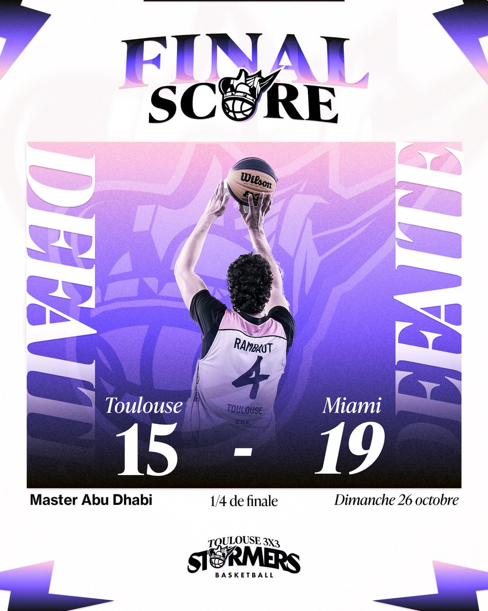⚡ Fin de parcours pour les Stormers à Abu Dhabi.

#stormers #toulouse3x3 #toulouse #basketball #basket