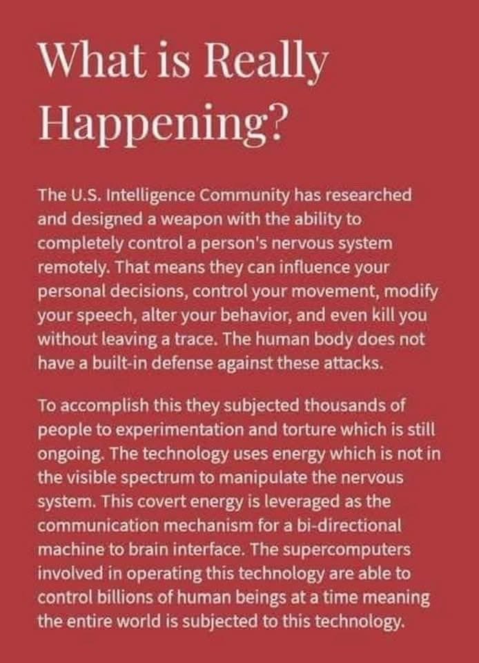 CliffFEW4's tweet image. #Cybertorture #bioweapons #gangstalking #Cointelpro #MKULTRA #V2K #TargetedIndividual #treason #genocide