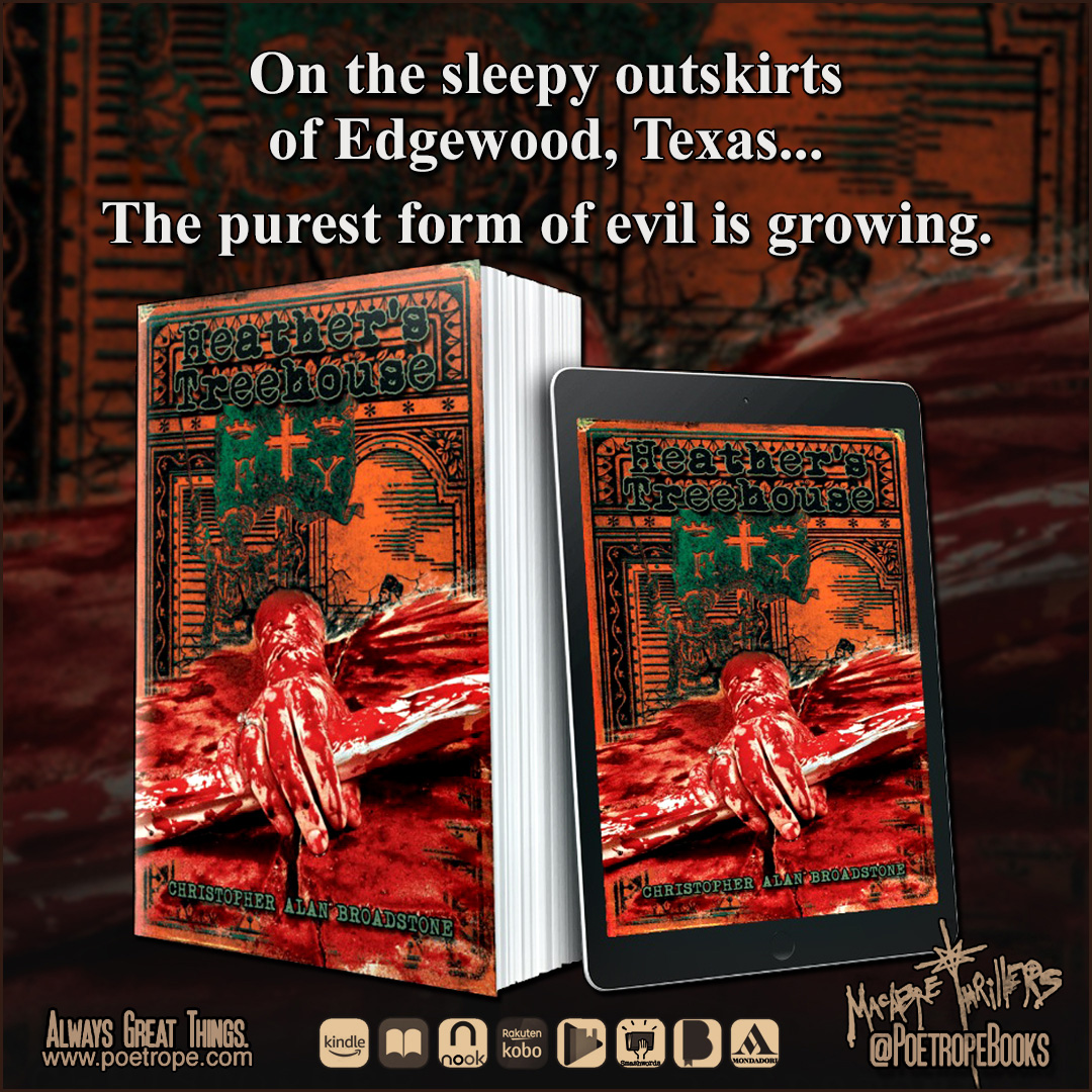 CBroadston8232's tweet photo. ’HEATHER’S TREEHOUSE: A Macabre Thriller’ NOW AVAILABLE in TRADE PAPERBACK &amp; eBOOK!  

  Dive In @ Books2Read –– https://t.co/p8BwLD77cM

Or –– https://t.co/NlpYLCZT93 –– In BOOKS

#horror #horrortale #thrillerbooks #BookTok #HorrorCommunity #booklover https://t.co/vpzmV9ybrm