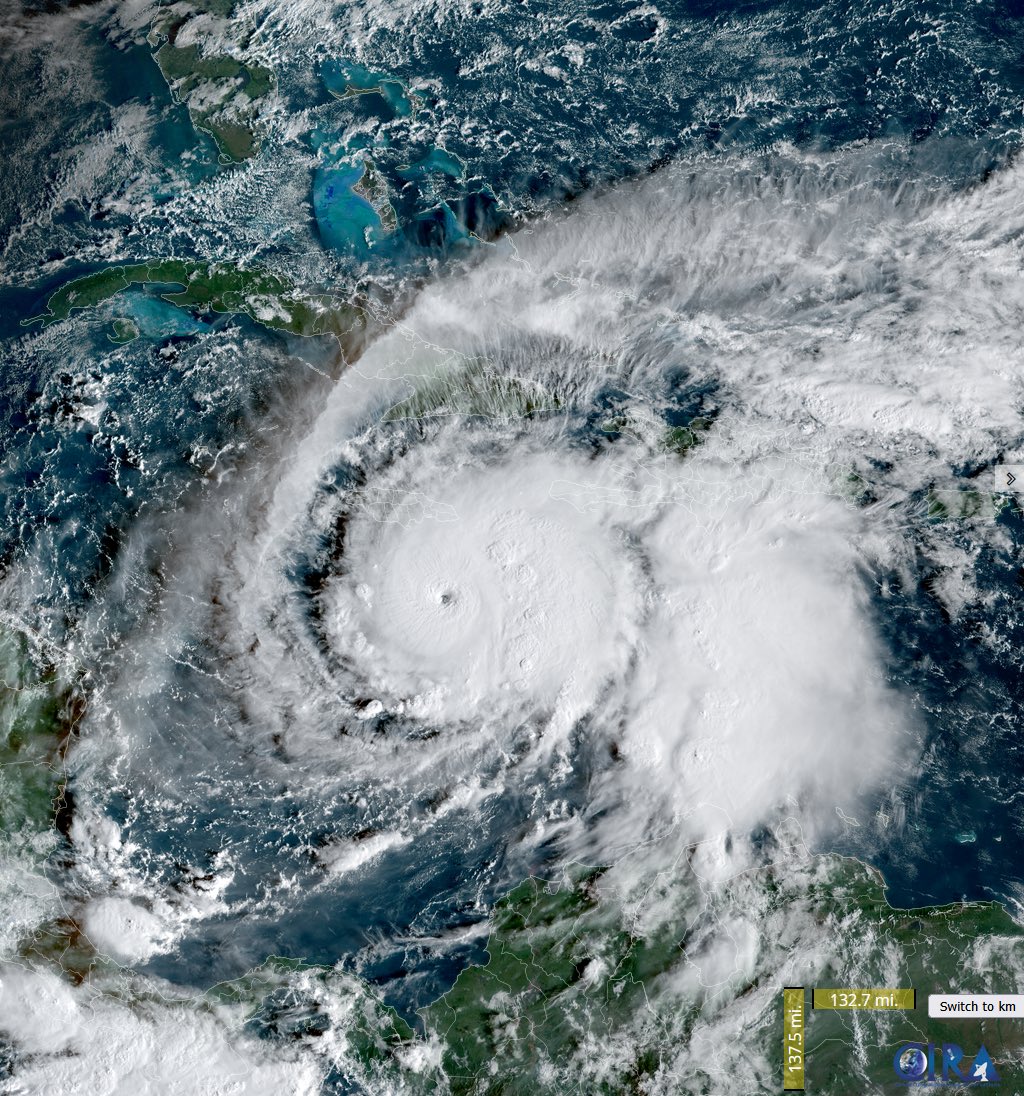 parkertwc's tweet image. Heartbreaking visible image of a potentially generational storm, and a likely reflection of broader trends—greater ocean warmth and depth of warmth, faster intensification rates, slower forward speeds, and greater rainfall rates. #Melissa