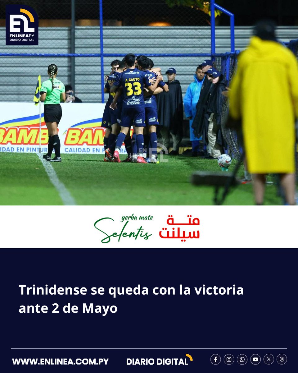 enlinea_py's tweet image. En el estadio Martín Torres, en Santísima Trinidad, Sportivo Trinidense superó 2-1 al Sportivo 2 de Mayo por la fecha 18 del Torneo Clausura de la Copa de Primera.
enlinea.com.py/trinidense-se-…