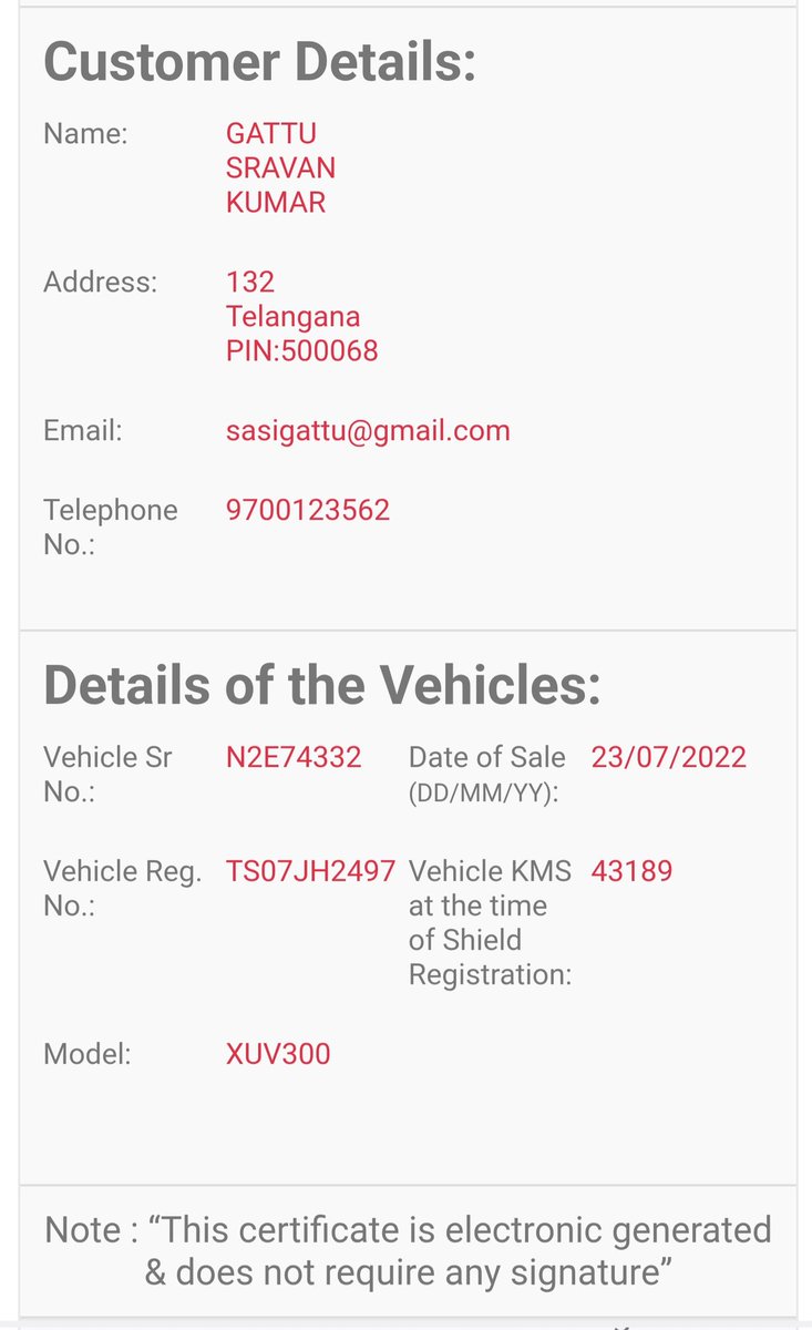 ShashiInfosec's tweet image. @MahindraRise @vijaynakra @anandmahindra

Renewed my XUV300 extended warranty (Cert: SHL26A000365) via Mahindra app, paid ₹10,854, but still not updated at service centre.

No resolution after multiple follow-ups.

Please fix this or refund.
#Mahindra #XUV300 #MahindraService