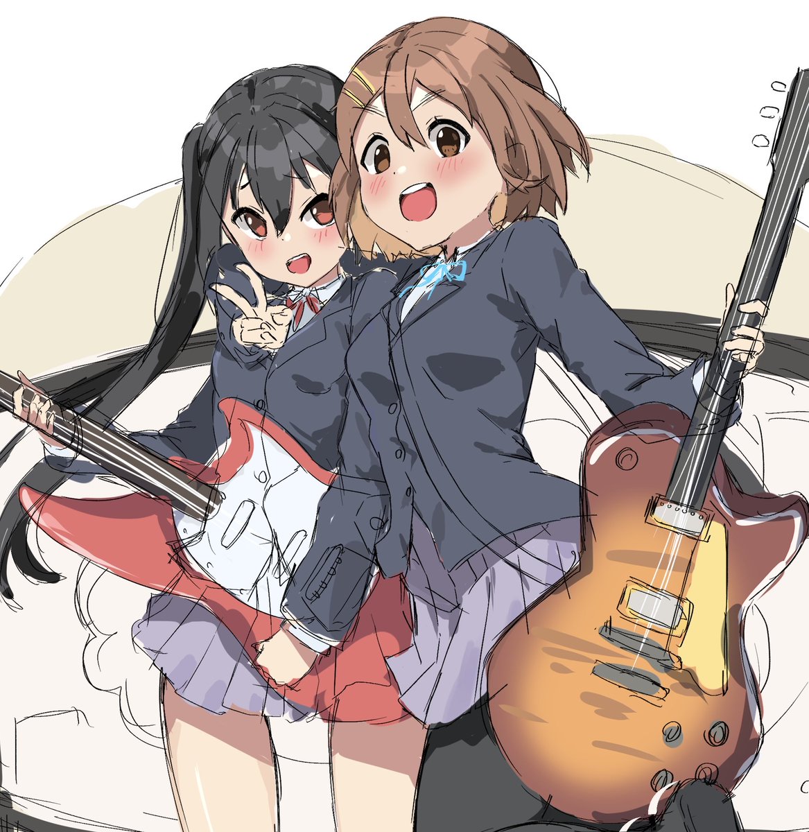 donabe915's tweet image. 唯&あずにゃんwip
#けいおん