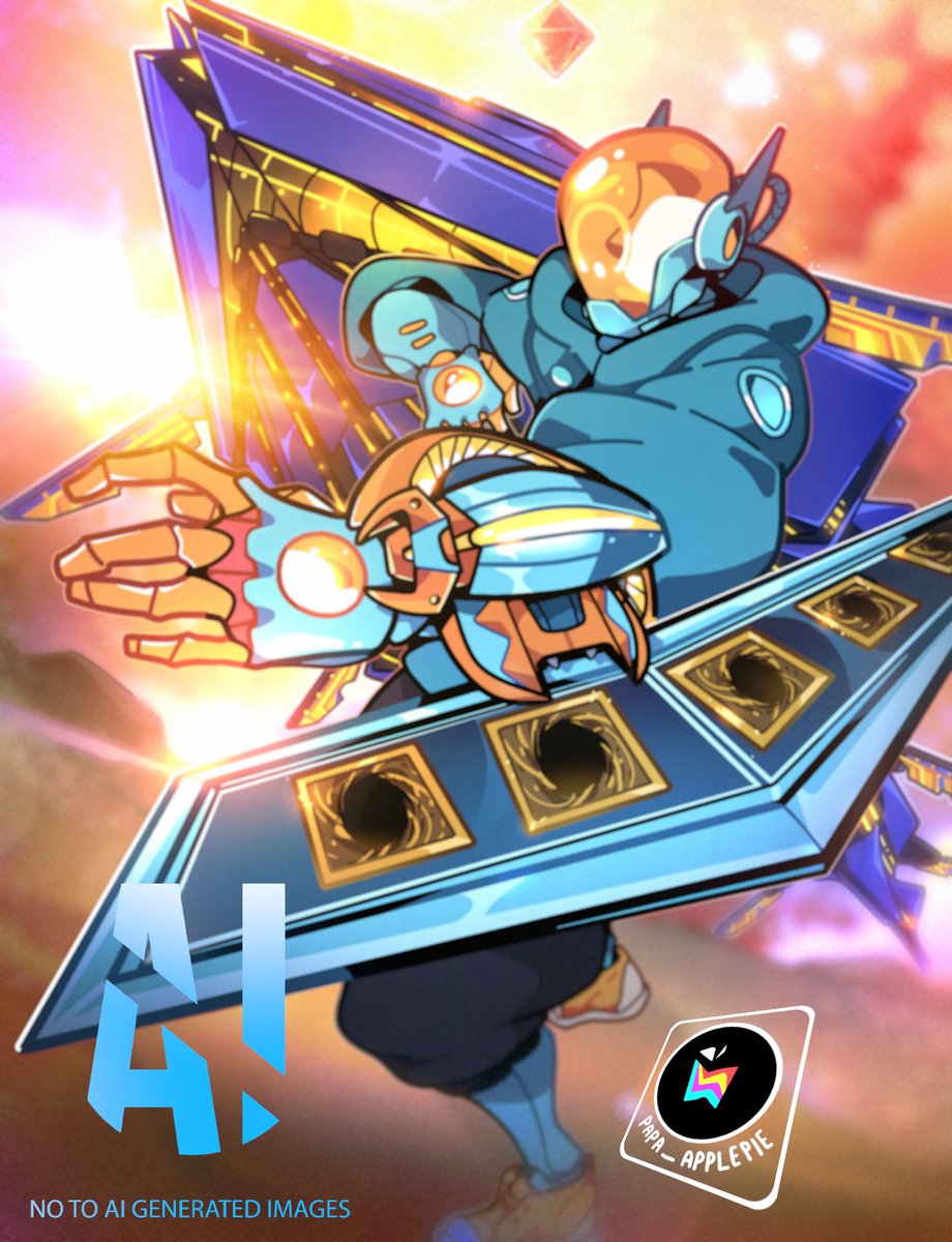 Papa_ApplePie's tweet image. A sick piece I did for @FatiguedKarma  💛🧡💛
#Art #Robot