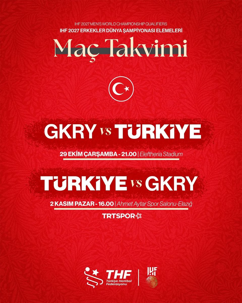 Cumhuriyet Bayramında milli maç heyecanı...

#Türkiye 
<a href="/Hentbol_Fed/">Türkiye Hentbol Federasyonu</a> 
#AMilli