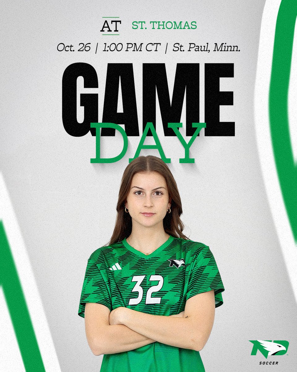 Last regular season game today💪


🆚St. Thomas
⏰ 1 PM CT
📍St. Paul, Minn
📊tommiesports.com/sidearmstats/w…
📺midcosportsplus.com

#UNDproud | #LGH
