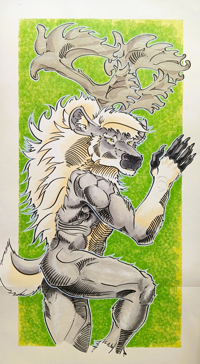 A gift for a friend I recently met 🥰 Basil / @jakedaneza, and his furry OC inspired by reference made by Caska. I hope you like it and I had a lot of fun drawing your character