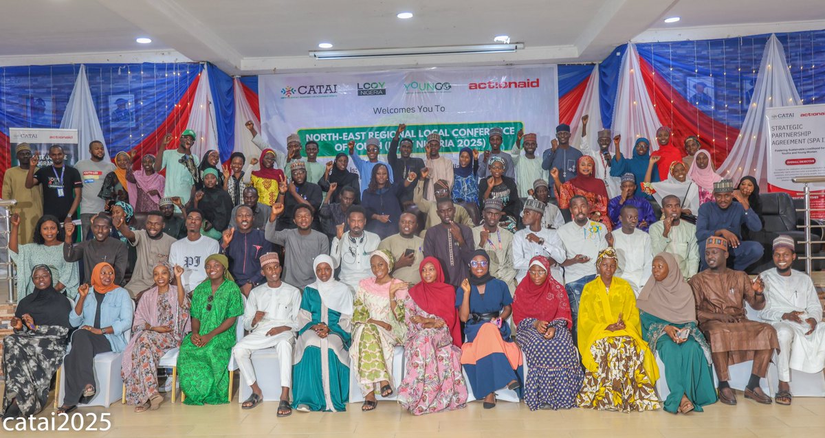 Young leaders from North-East gathered for LCOY Nigeria 2025, hosted by <a href="/CataiCenter/">CENTER_CATAI</a> with support from <a href="/ActionAidNG/">ActionAid Nigeria</a> under the #SPAII project.

With the theme “Accelerating Action for a Just Transition,” youth drove conversations shaping Nigeria’s voice ahead of #COP30.