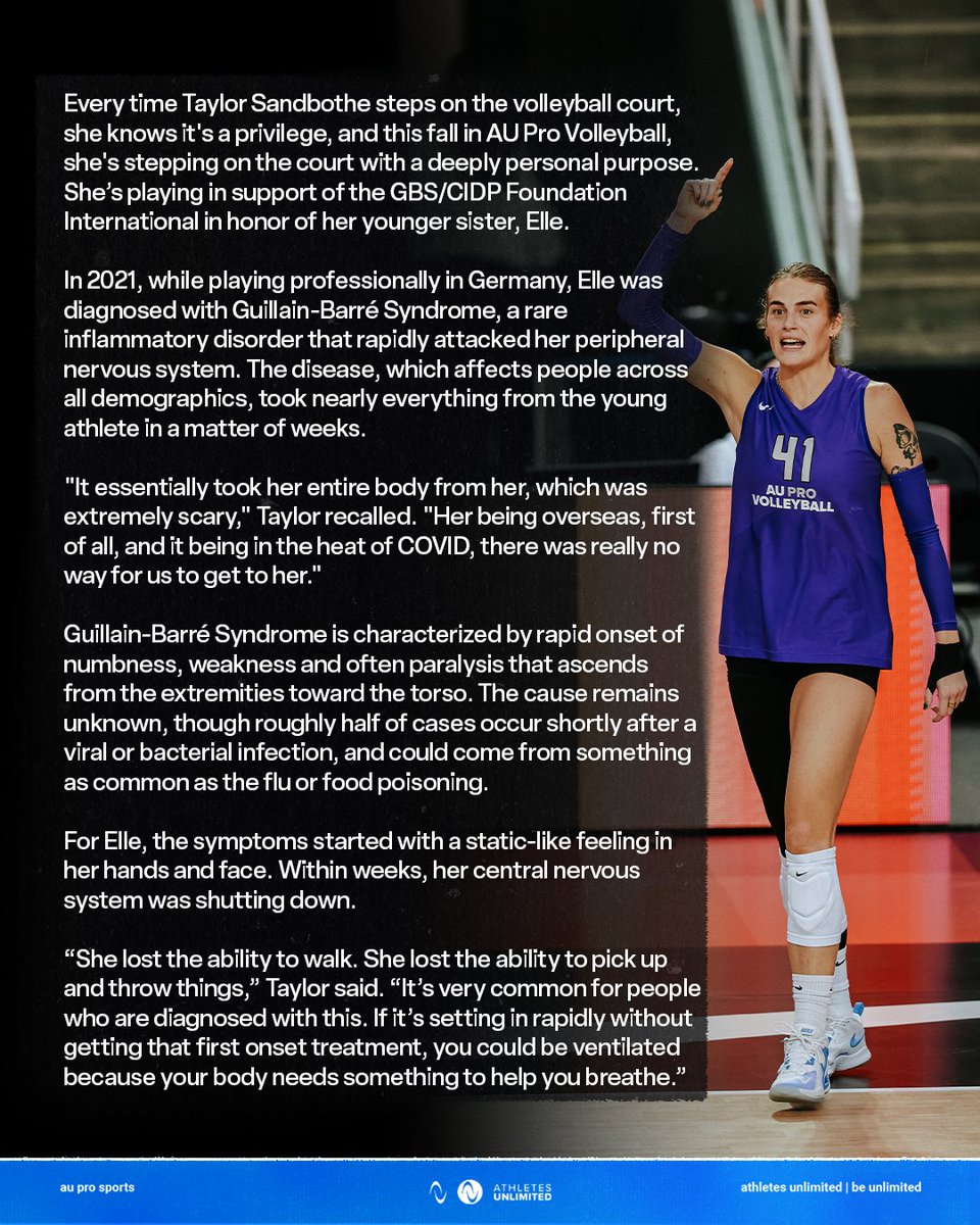 AUProSports's tweet image. “The coolest thing about me is my sister.&quot;

Taylor Sandbothe knows that every moment on the court is a gift, and this season, she ensures that gift honors her sister, Elle, by playing for GBS/CIDP Foundation International.

📖 auprosports.com/read/taylor-el…

#AUProVB