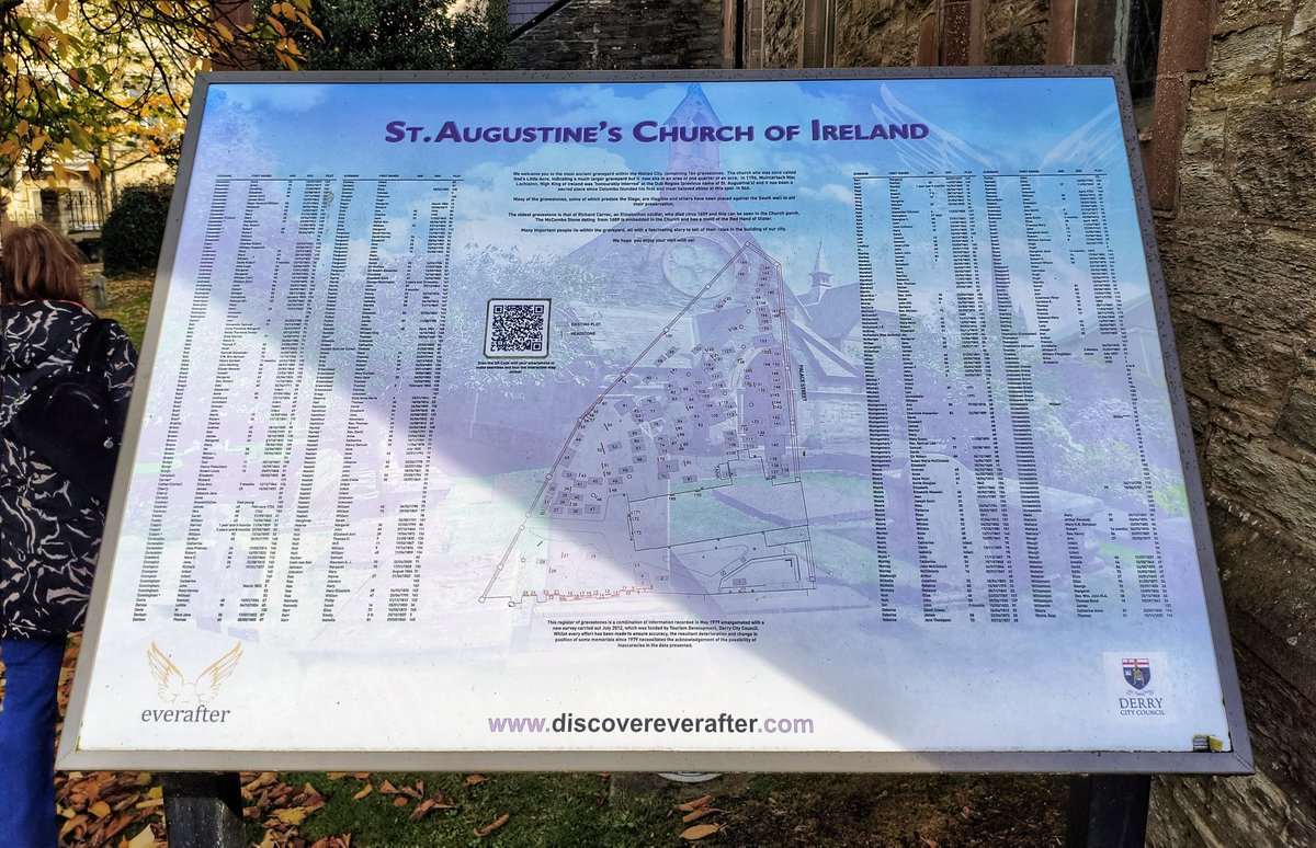 St Augustines Church of Ireland graveyard, #Derry #Londonderry. They have a very comprehensive map showing the location of all 164 gravestones. It also includes names, age, date of death &amp; plot numbers for all of the burials. Sat 25th Oct 2025. #TheWeeChurch #DerryWalls 🪦😺