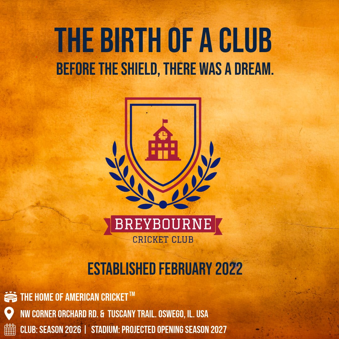 𝗕𝗿𝗲𝘆𝗯𝗼𝘂𝗿𝗻𝗲 𝗖𝗿𝗶𝗰𝗸𝗲𝘁 𝗖𝗹𝘂𝗯

🕊️ 𝗧𝗵𝗲 𝗕𝗶𝗿𝘁𝗵 𝗼𝗳 𝗮 𝗖𝗹𝘂𝗯
Before the Shield, there was a dream.

In 𝗙𝗲𝗯𝗿𝘂𝗮𝗿𝘆 𝟮𝟬𝟮𝟮, an idea was born — not of convenience,
but of conviction.