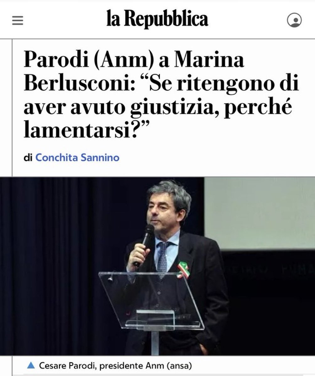 30 anni per avere giustizia. 

Secondo Parodi (ANM) non c’è ragione di lamentarsi. 

Io voterò e chiederò di votare per la #separazione_delle_carriere, perché a separare certi magistrati dalla realtà e dalla giustizia ci pensano già loro stessi. 
<a href="/fleinaudi/">Fondazione Luigi Einaudi</a>