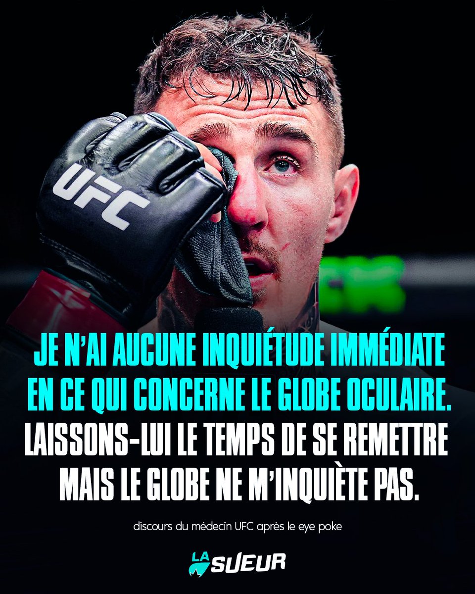 Voici ce que le médecin a dit à l'arbitre, à propos de l’œil de Tom Aspinall, après le eye poke. 😬

#UFC321