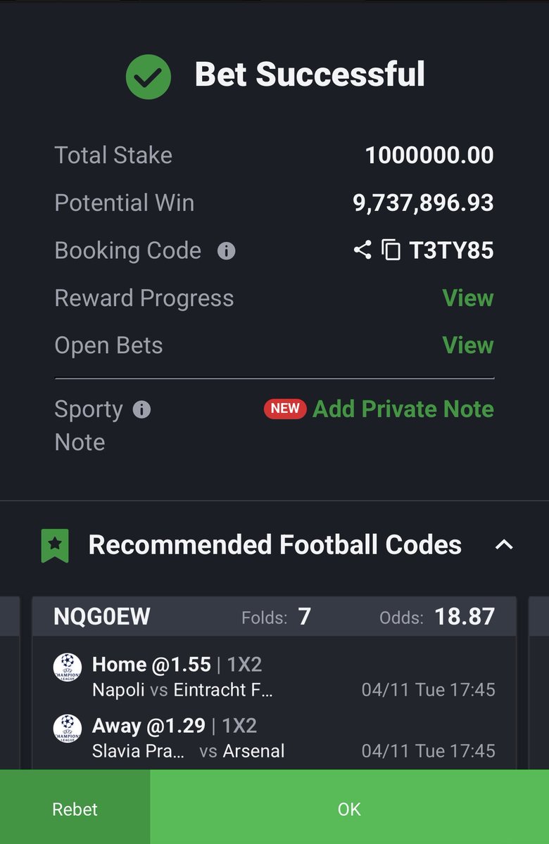 Betting cap on and kindly Choose your poison carefully. This is mine for the afternoon. Goodluck