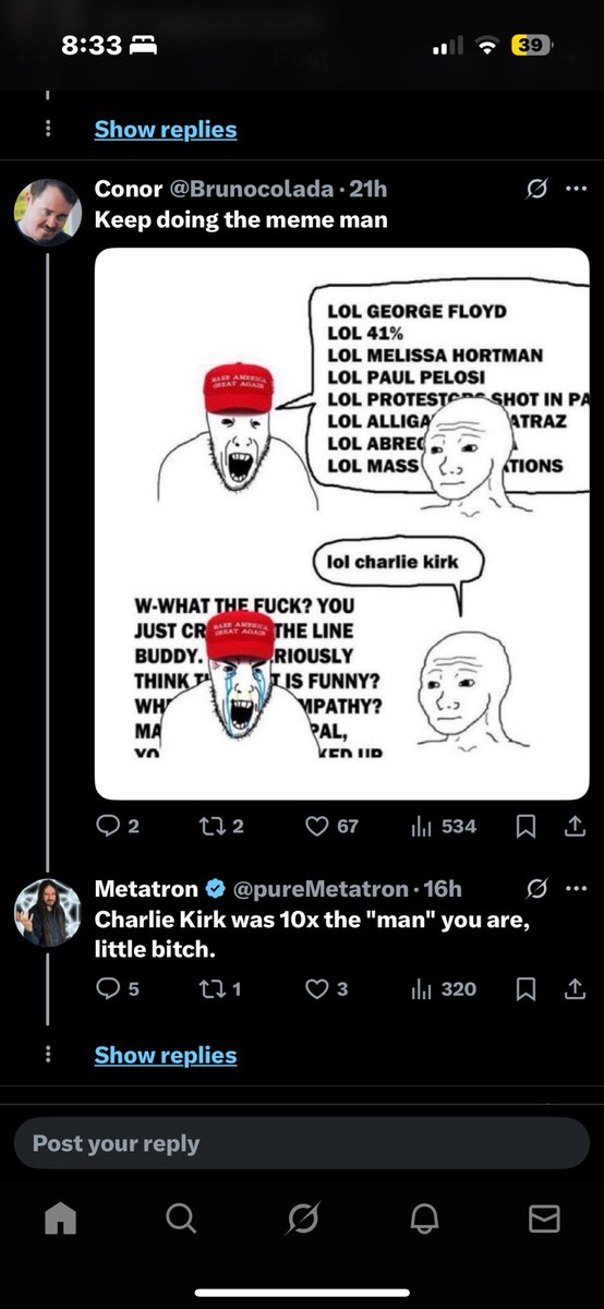 MrSedation's tweet photo. @pureMetatron @MUSTDIEmusic While directly under this ur literally saying shit like this, crazy https://t.co/GIXQnu2sxf