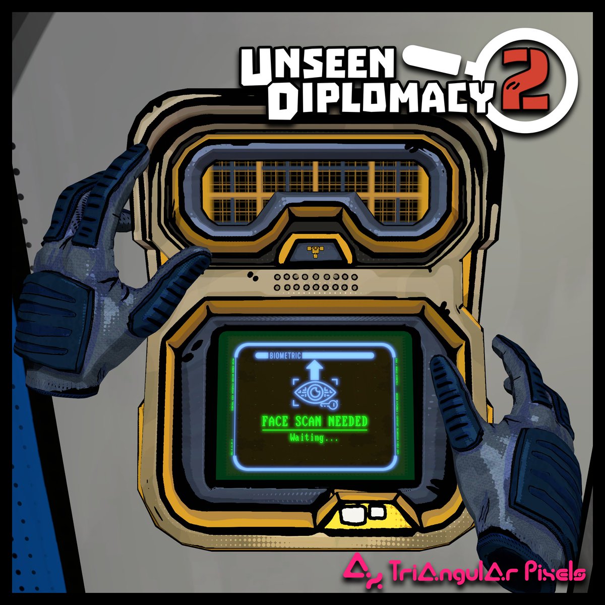 TriangularPixel's tweet image. Stand still, agent - the system is deciding who you really are. 👀 
Get the game on Early Access now! 
❤️ ➡️➡️➡️ unseendiplomacy2.com ⬅️⬅️⬅️❤️ 
#UnseenDiplomacy2 #VRGaming #SpyGame #SteamGames #IndieGame